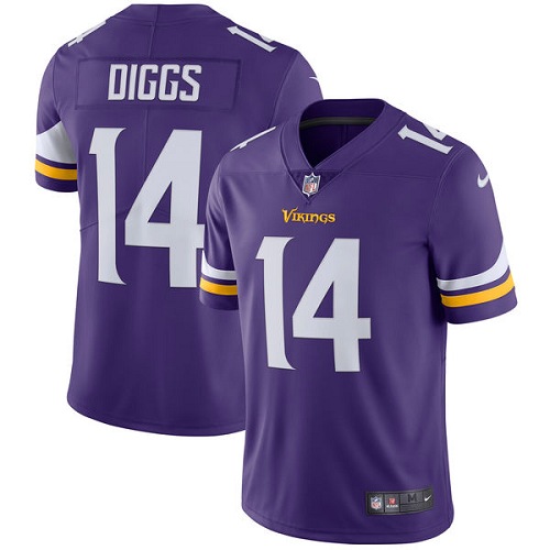 Minnesota Vikings #14 Limited Stefon Diggs Purple Nike NFL Home Men Jersey  Vapor Untouchable->minnesota vikings->NFL Jersey